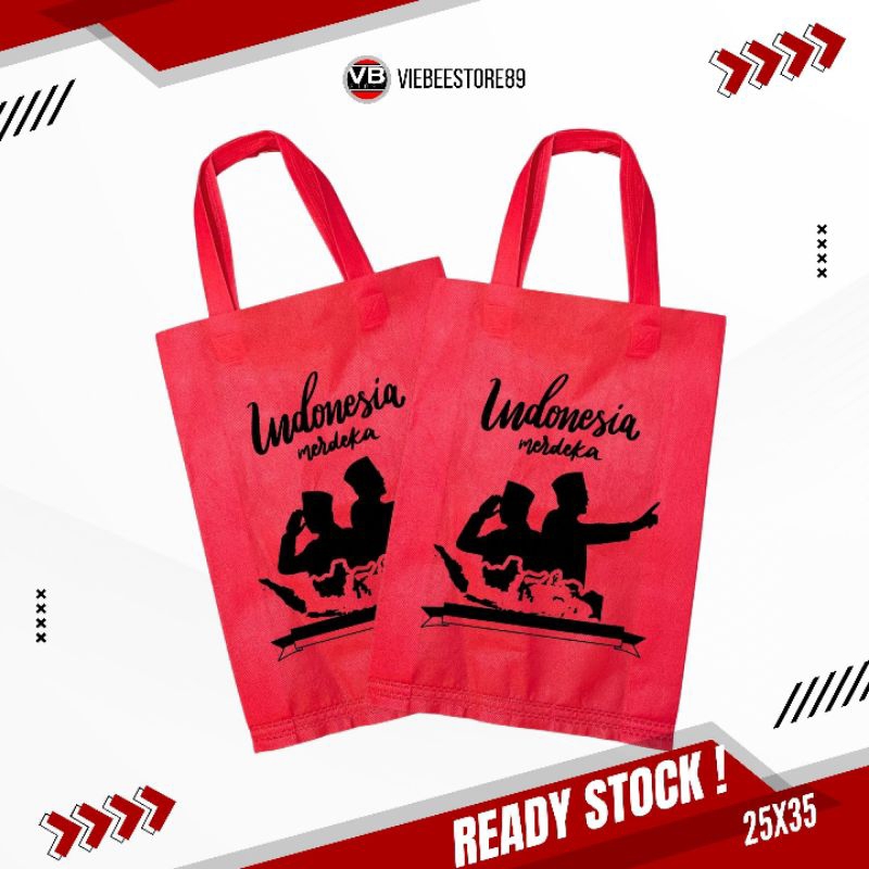 

GOODIEBAG KEMERDEKAAN REPUBLIK INDONESIA TAS SABLON FREE NEW DESIGN SIAP KIRIM SEGERA BAHAN TEBAL HADIAH LOMBA AGUSTUS WADAH ANTI LUNTUR SOUVENIR TERMURAH SEJATIM BISA COD 25.35