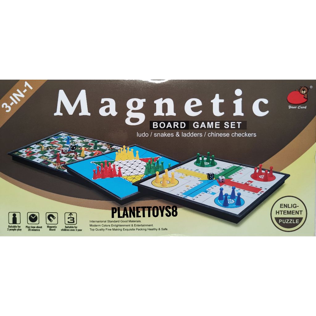 Mainan 3in1 Magnetic Board Game No.38812