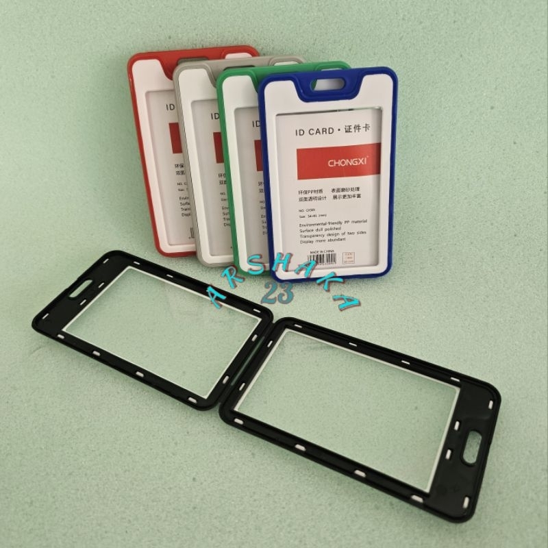 

Tempat Kartu Id Card Plastik Transparan 2 Sisi