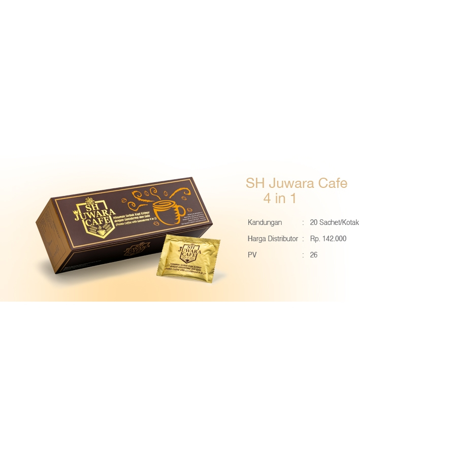 

SH JUWARA CAFE 4 IN 1 KOPI KESEHATAN EKSTRAK JAMUR LINGZHI GANODERMA