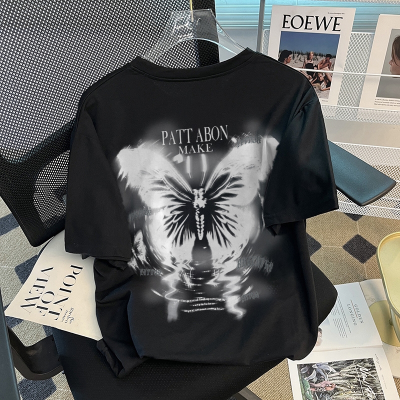 KOIKOO kaos wanita lengan pendek baju lengan pendek wanita baju wanita oversize kaos hitam wanita ka