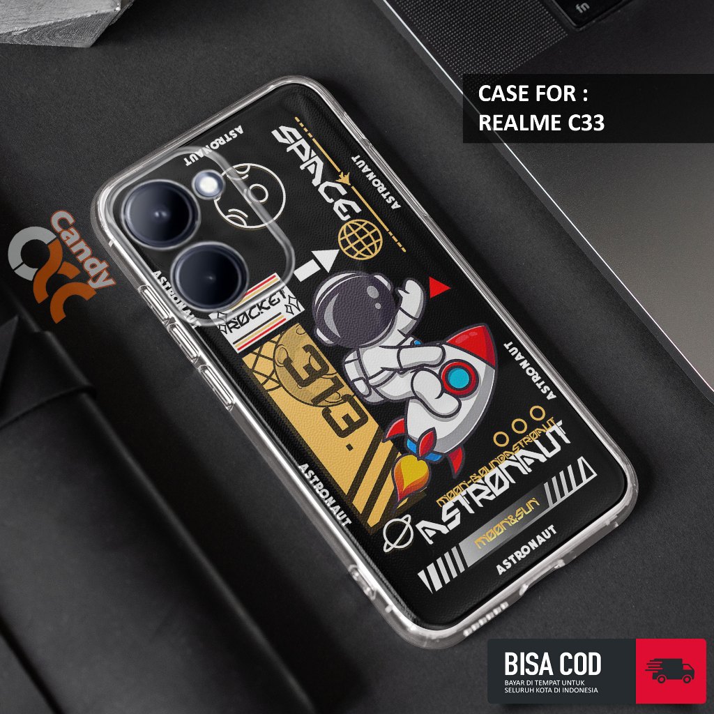 Case REALME C33 - Casing REALME C33 Motif ASTRONOT - Softcase Premium Fourside - Bening Transparant 