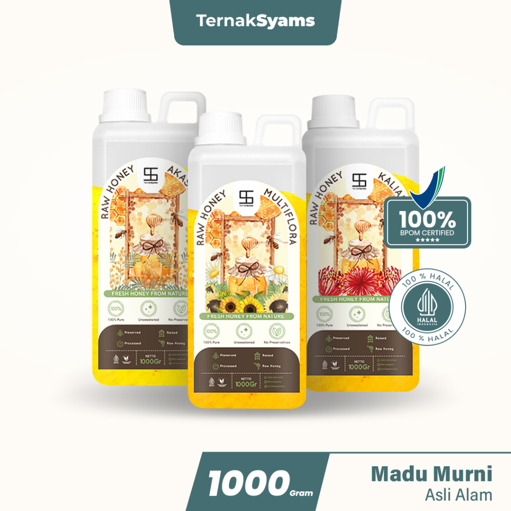 

Ternak Syams - Madu Asli Murni Syams Honey 1 Kg Pure Natural Original Akasia Kaliandra Multiflora