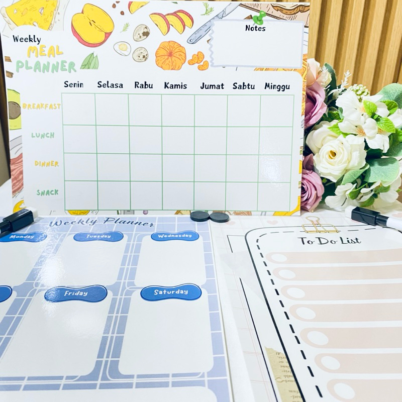 

Wall Planner Bisa Hapus Dan Tulis Ulang Size A4 Free 2pcs Spidol