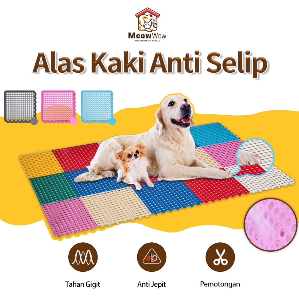MEOWWOW Karpet Alas Kandang Anjing Kucing / Alas Kandang Kucing Karpet Karet Interlock