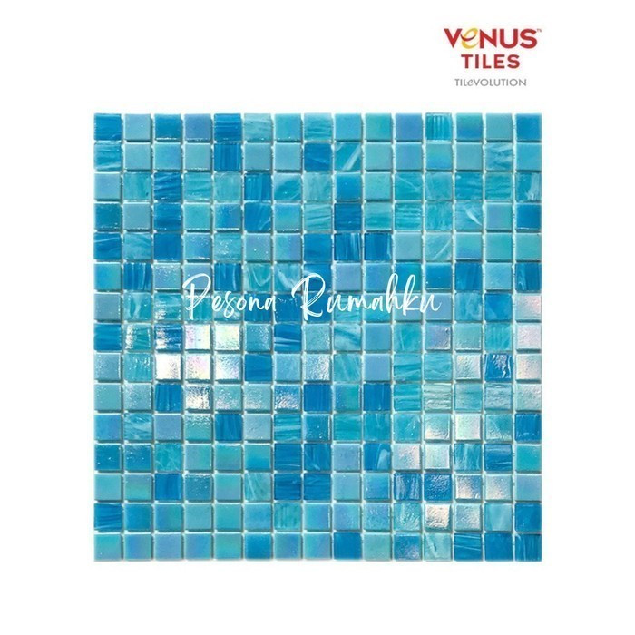 Venus Type Aurora Light Sky Blue Mix - Mosaic Mozaik Kolam Renang Biru Muda