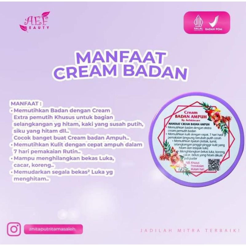CREAM BADAN AEF BPOM