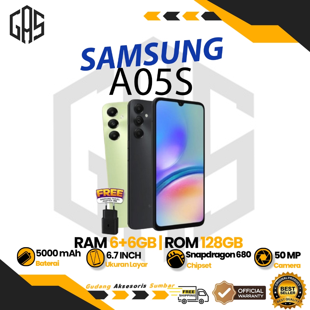 Samsung Galaxy A05s Ram 6/128 GB Terbaru Original Snapdragon 680 Garansi Resmi SEIN 12 Bulan