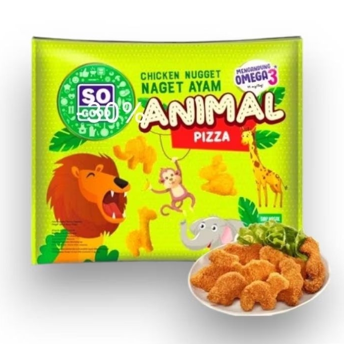 

SO GOOD Naget Ayam ANIMAL PIZZA 200gr Chicken Nugget Halal Enak Premium