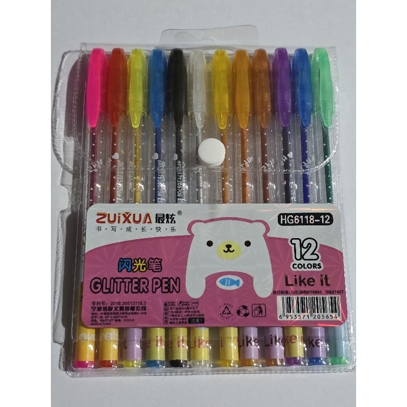 

PULPEN GLITER WARNA ZUIXUA / GLITER GEL PEN / GLITER PEN WARNA 12 WARNA 1MM