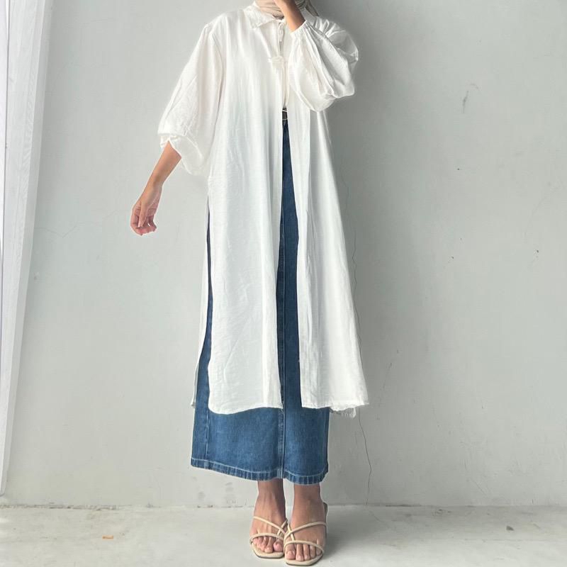 Long Outer Polos Linen Tali Depan Nara Djayaaa