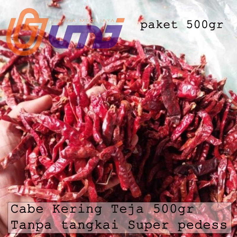 

UMJ Cabe Kering 500gr Tanpa Tangkai Cabe Rawit Teja Extra Pedas Mantap