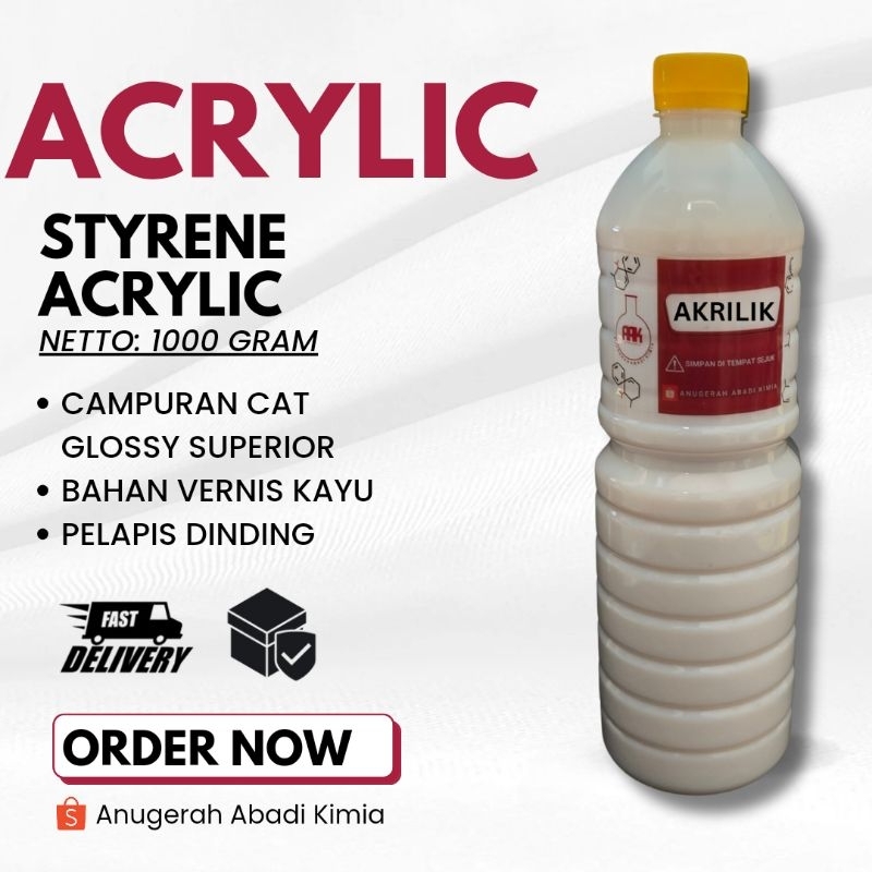 

Binder Styrene Akrilik/ Acrilic/ Akrilik Cat/ Aclyric/ Binder/ Acrylic 1kg