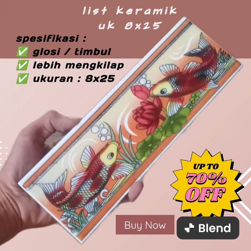 list keramik dinding kamar mandi ukuran 8x25 list murah grosir kichen set motif ikan coy