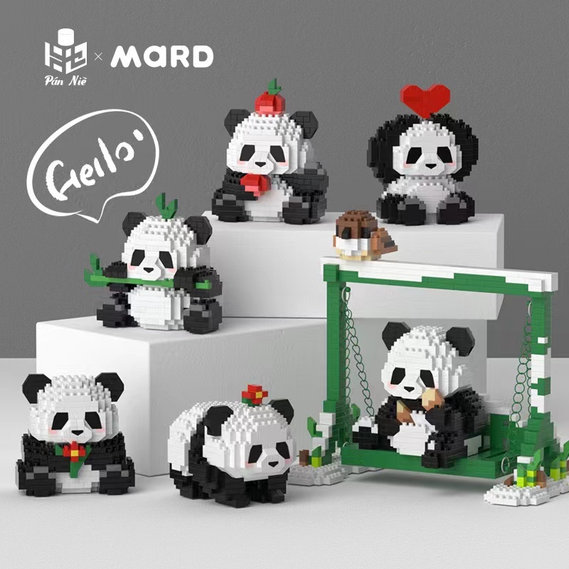 Mainan Anak Perempuan Brick Panda 3D Puzzle Block Susun Edukasi Mainan Mainan Anak Anak 6/7/8/10 tah
