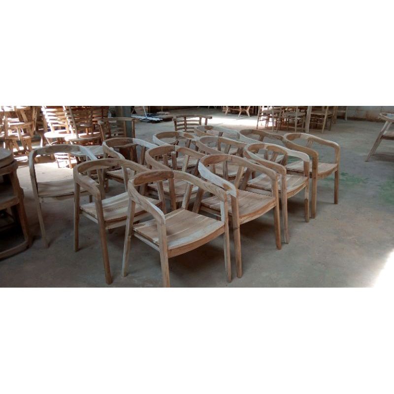 kursi kayu jati kursi cafe bar minimalis kursi seli Kotak kursi teras rumah/hotel/pantai/fila/rumah 