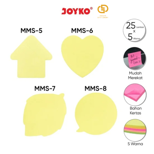 

Memo Stick Kertas Memo Tempel Sticky Note Joyko MMS-6 & MMS-8 Berbentuk
