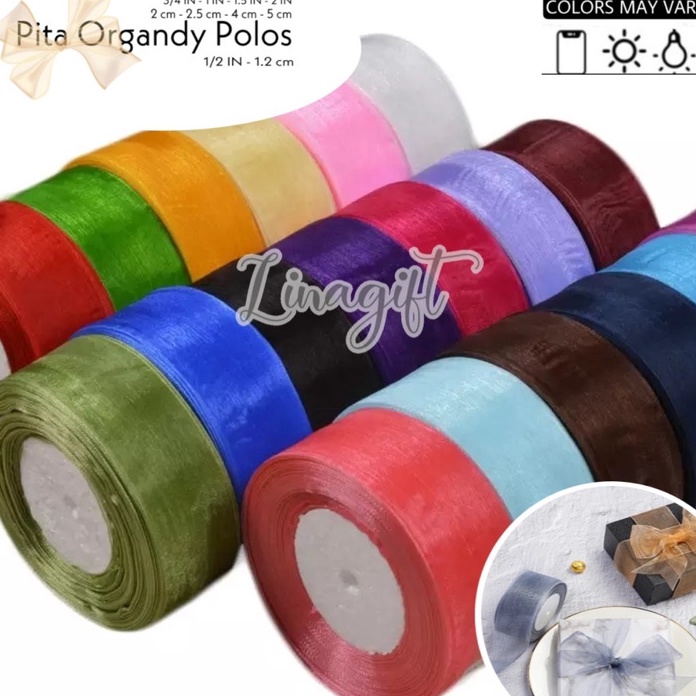 

PROMO BRAND Rol 2 Yard SILK ORGANDY GIFT RIBBON 4MM 15 IN 4 CM PITA KADO ORGANDI POLOS