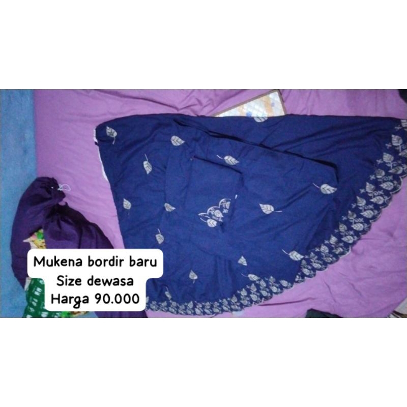 Mukena dewasa katun bordir polos