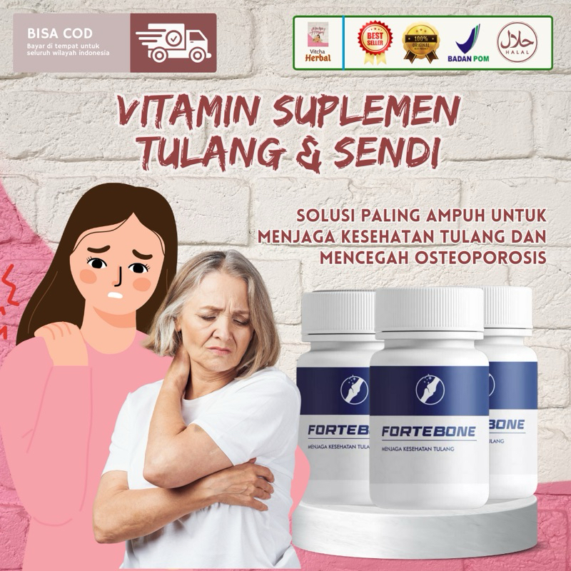 FORTEBONE Vitamin Tulang dan Sendi Vitamin Kesehatan Tulang Obat Pengapuran Tulang Syaraf Kejepit Re