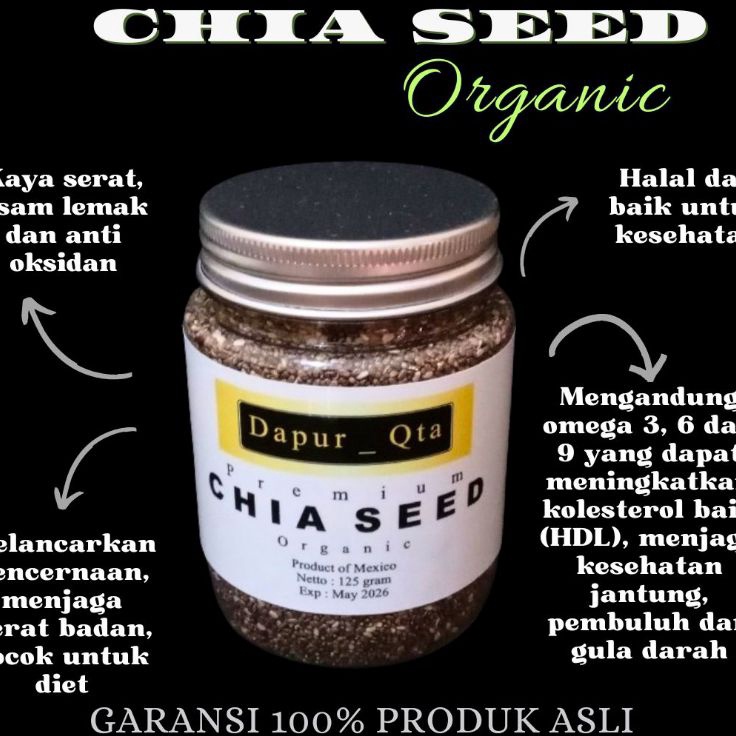 

KUALITAS OKE Chia Seed Organic Non GMO Untuk Diet Jantung Sehat Tulang Kuat Biji Chia Premium Alami 1 Asli