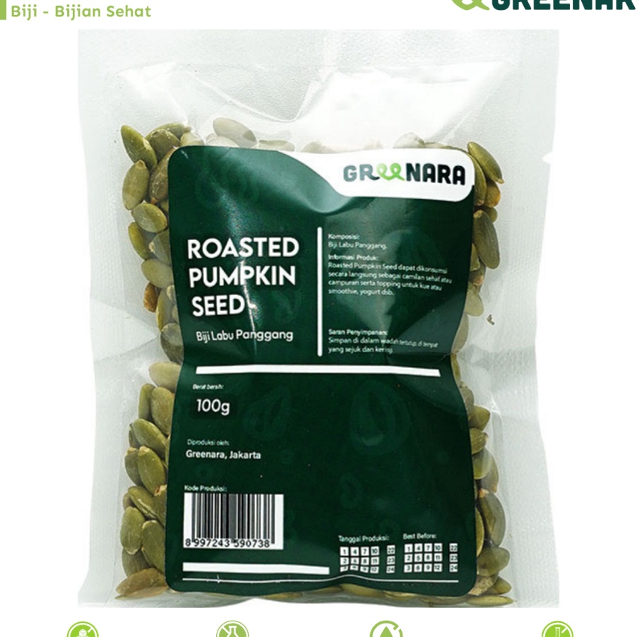 

DISKON Greenara Biji Labu Panggang 1gr Roasted Pumpkin Seed