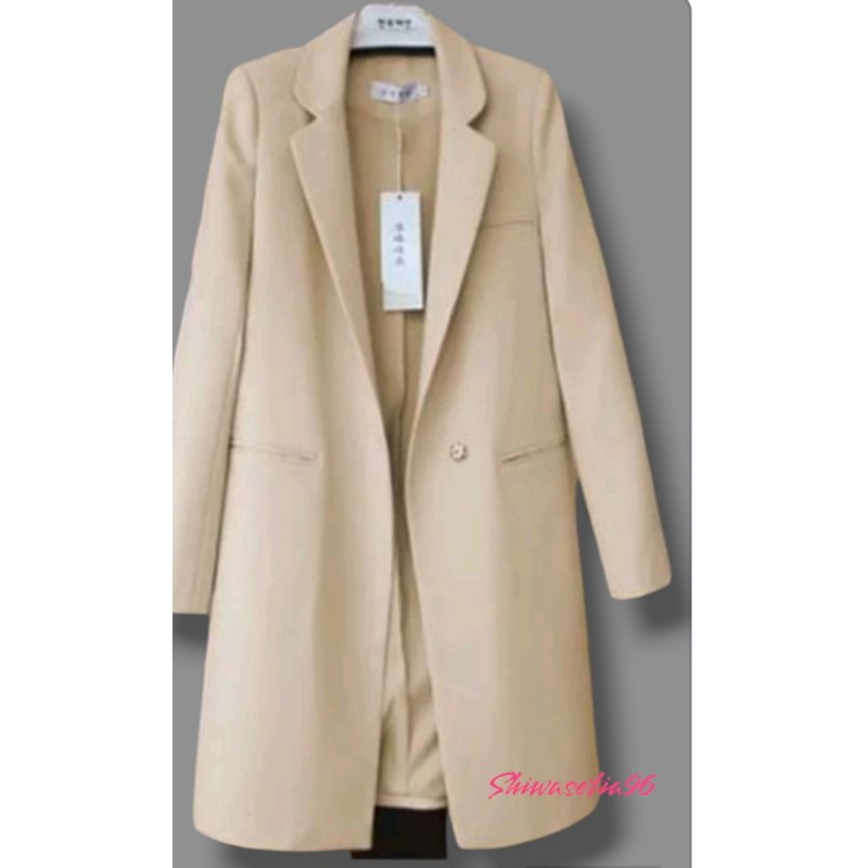 BLAZER LONG COAT WANITA STYLISH KOREA /JAS WANITA POCKET LONG KEKINIAN