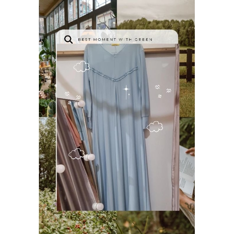gamis biru muda elegant