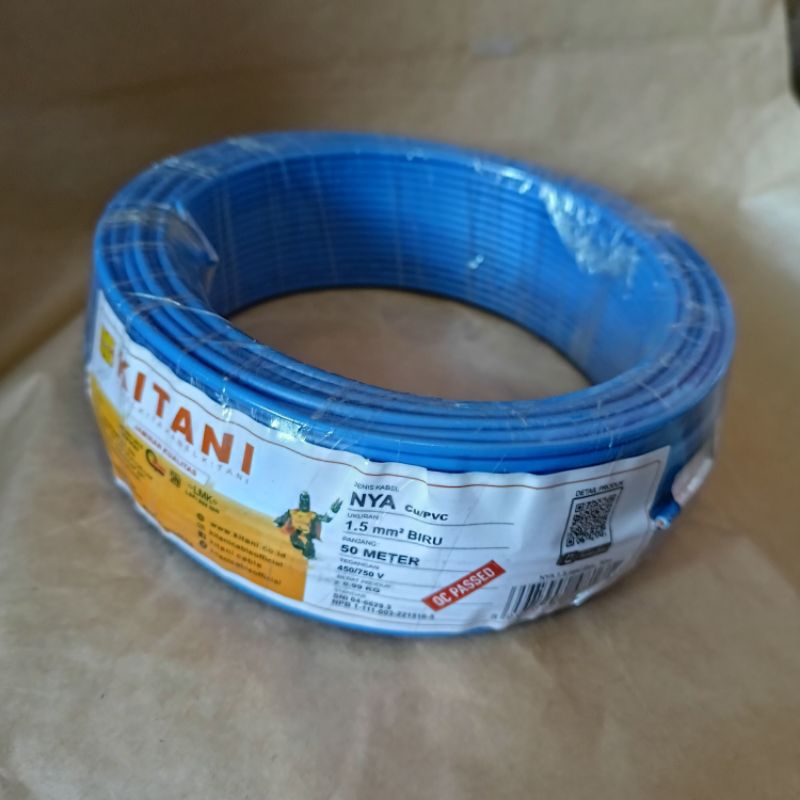 Kabel KITANI NYA Biru 50meter 1x1,5