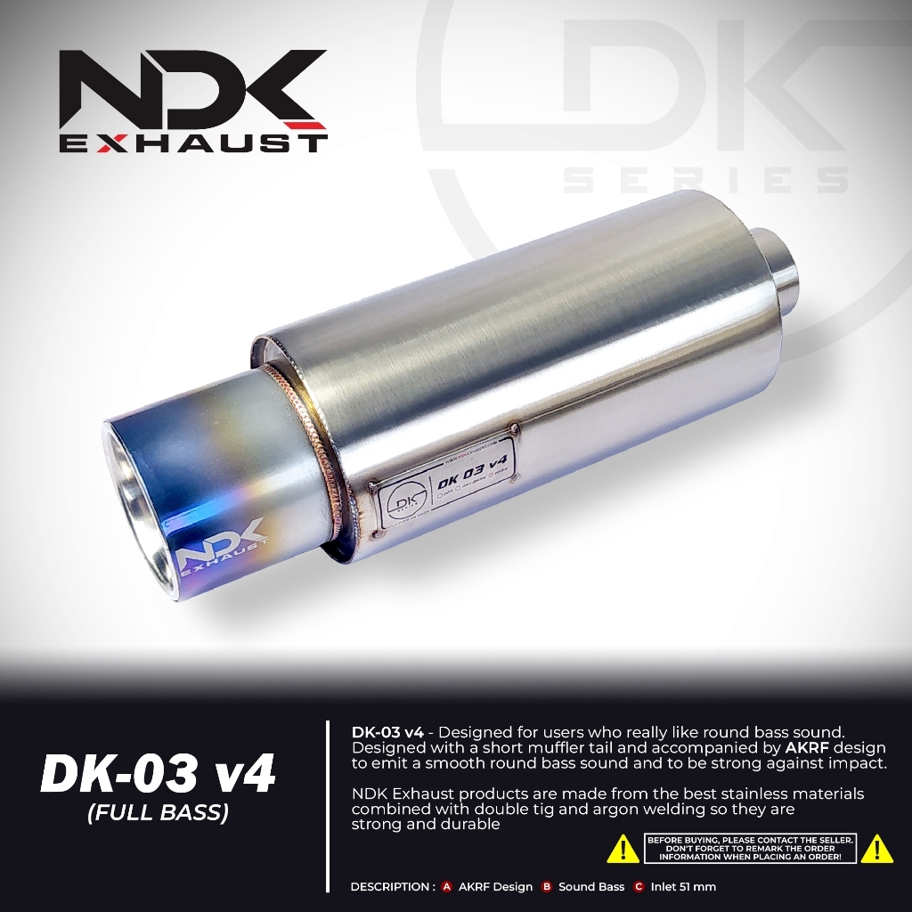 NDK EXHAUST MUFFLER DK-03v4 INLET 2,5INCH KNALPOT MOBIL RACING