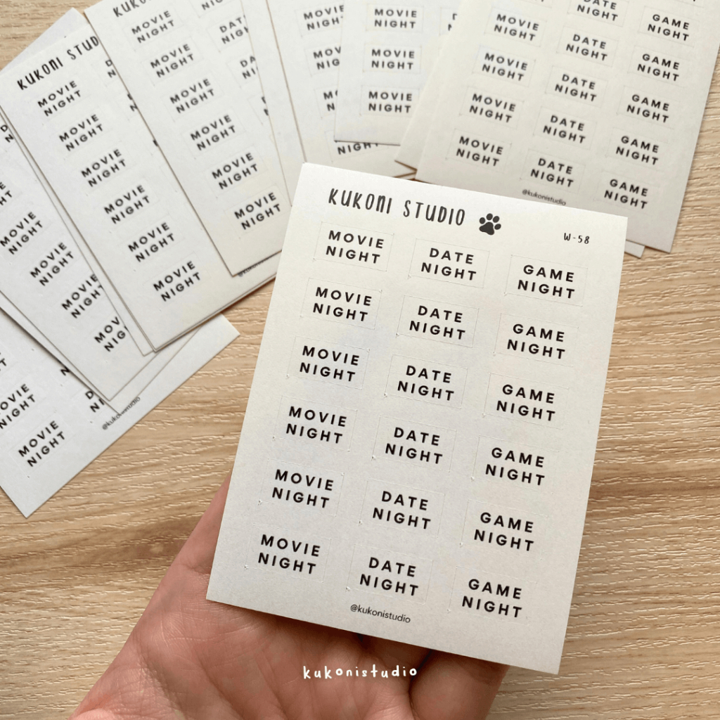 

Movie Night, Date Night, and Game Night Sticker | Kukoni Studio