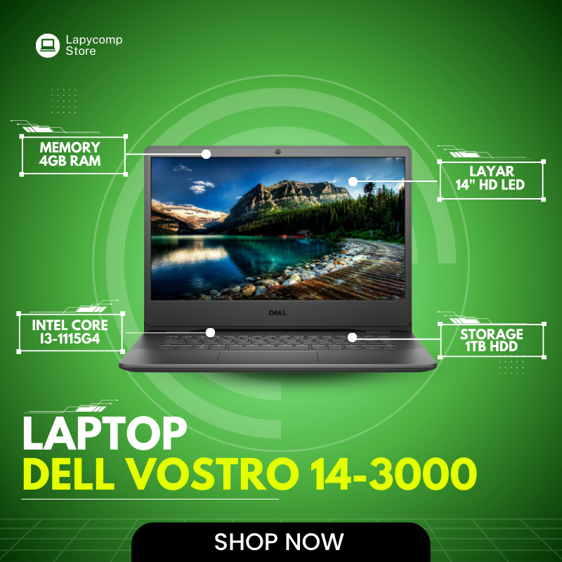 Laptop sale Dell Vostro 14-3000 Core i3 Gen 11 4GB HDD 1TB WINDOWS 10