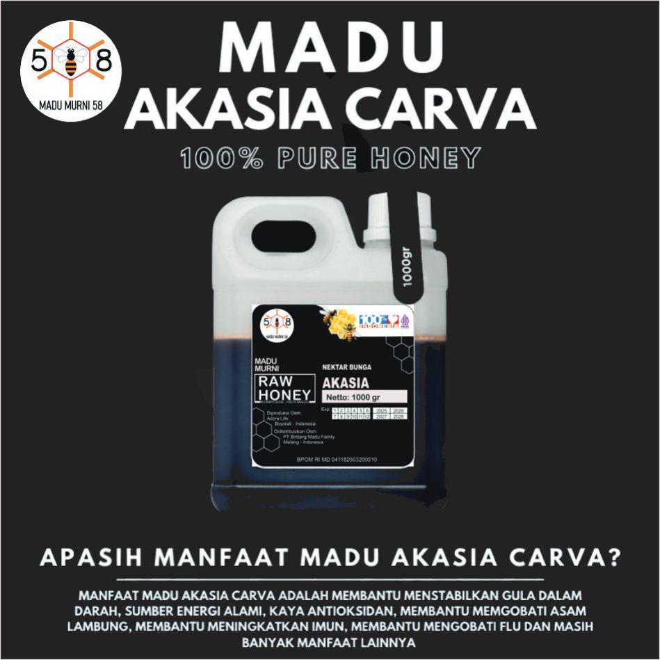 

Madu 58 Murni Asli 100% Nektar bunga Akasia Carpa 1 kg