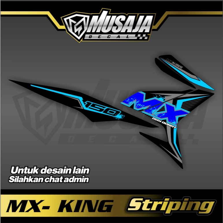 Striping mx king hitam biru tosca transparan uv simple full non full