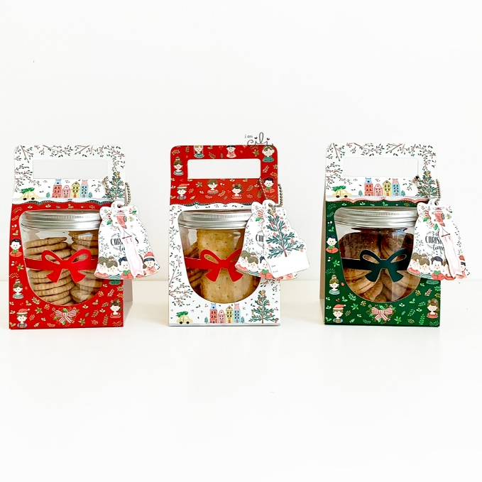 

(BOX JAR 600 ml NATAL ) kotak kue kering toples tabung 600ml natal christmas (ISI 10)