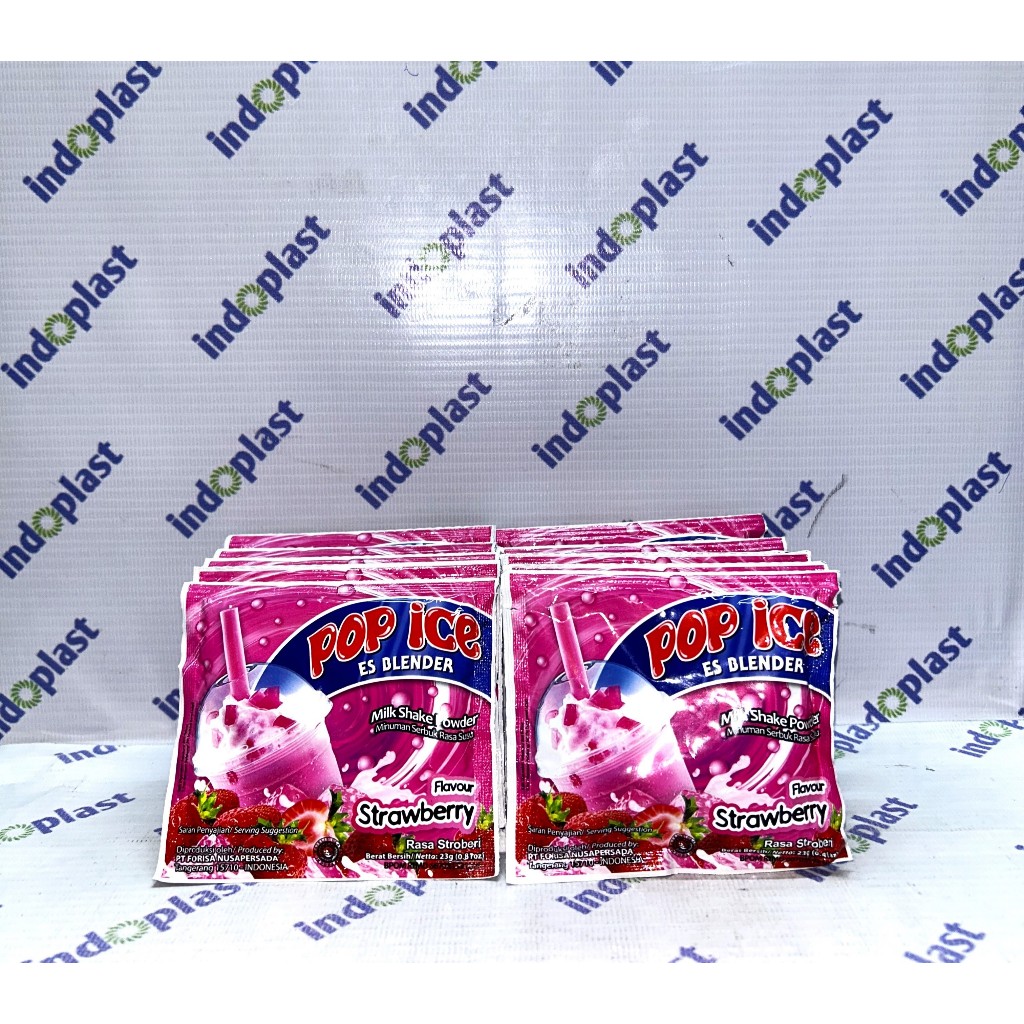 

Pop Ice Milk Shake Powder Stroberi 25 gr 10 Pcs
