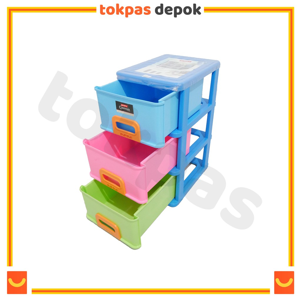 Lemari Plastik Kabinet Susun 3 Infini Container M 3 IF 3 Lion Star LS-080