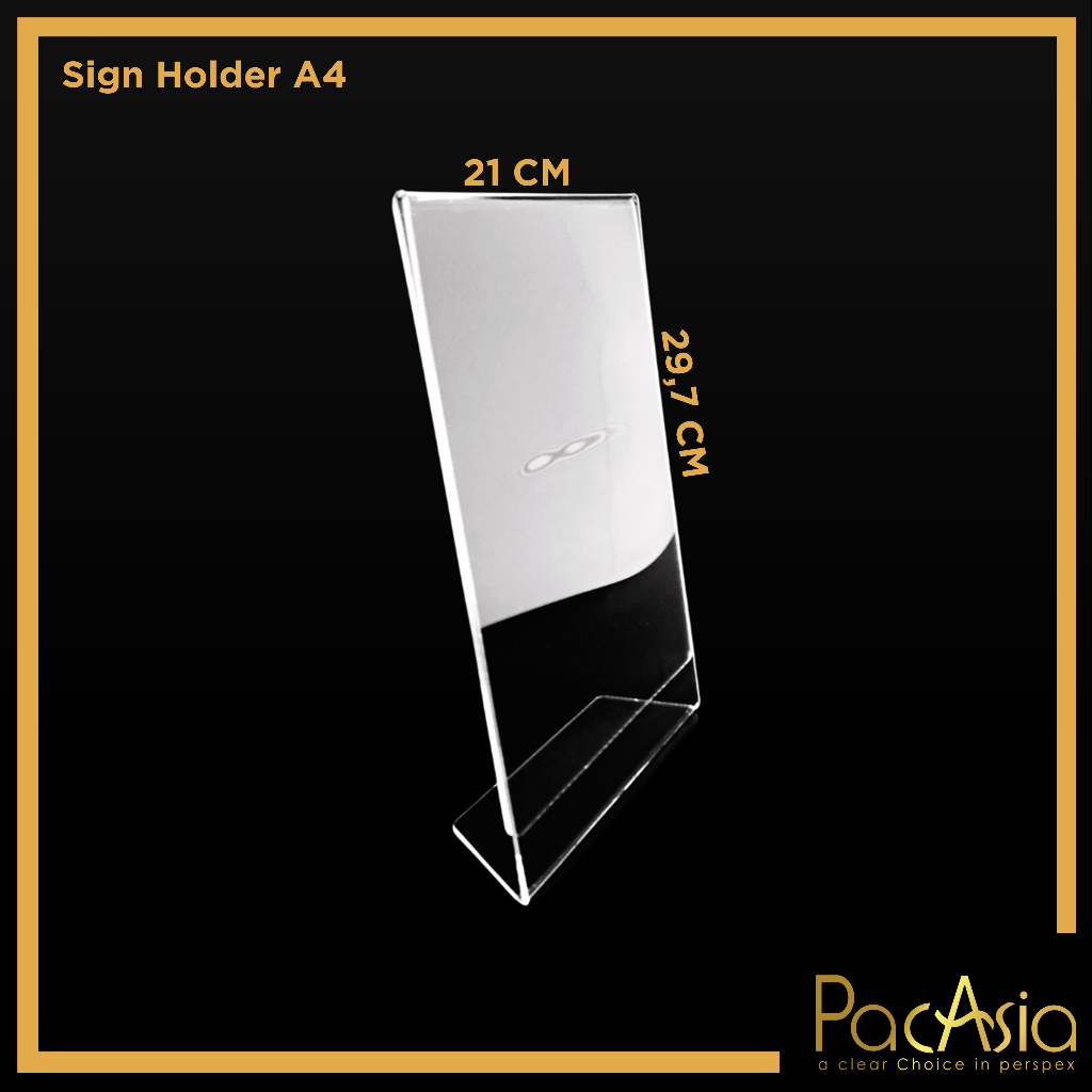 

Tent Card Holder Akrilik | Acrylic Slanted Holder A4 | Tempat Brosur Akrilik Ukuran A4 SL-401