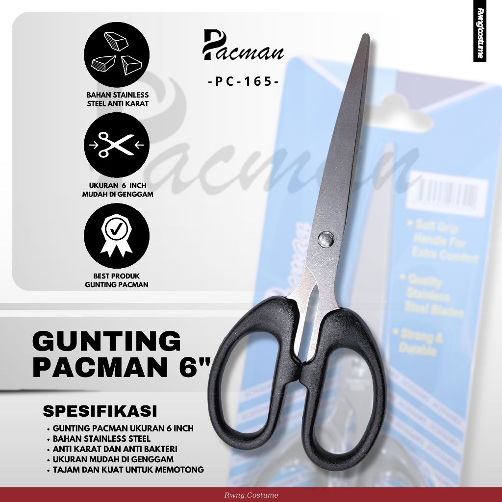 

1 Lusin (12Pcs) Harga Grosir Gunting Pacman / Gunting Stainless Steel / Gunting Serbaguna