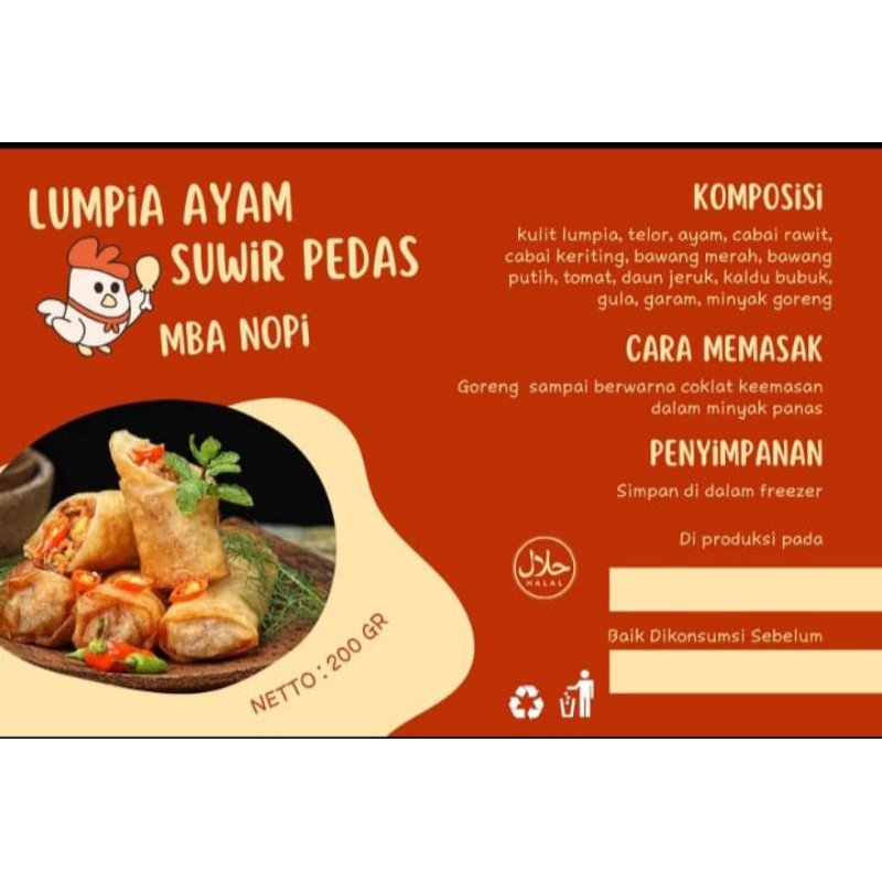 

lumpia ayam suwir pedas mba nopi