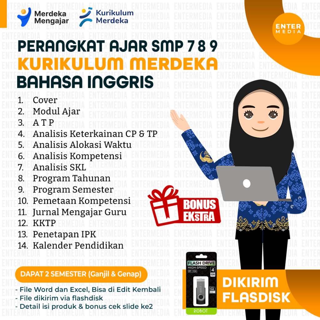 Perangkat Ajar SMP Bahasa Inggris Kelas 7 8 9 Kumer Modul Pembelajaran Kurikulum Merdeka VII VIII IX