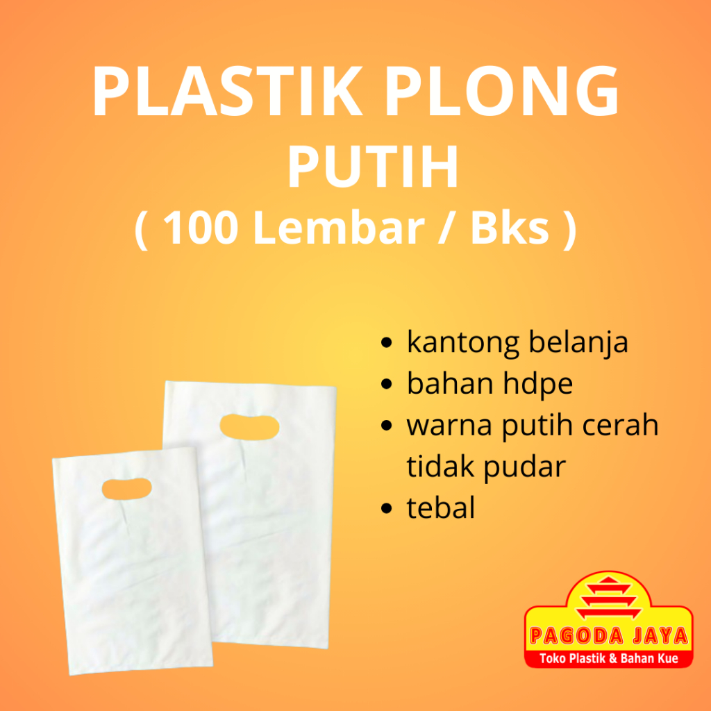Plastik Olshop HD Plong Putih semua ukuran isi 100