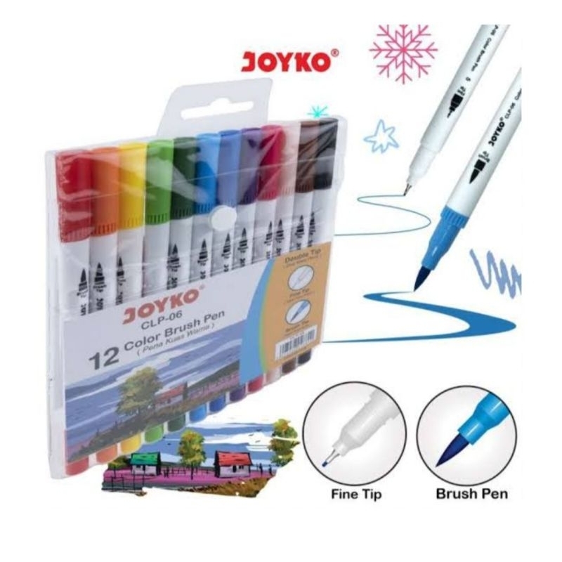 

( 12 Set ) Brush Pen Joyko CLP-06 12w