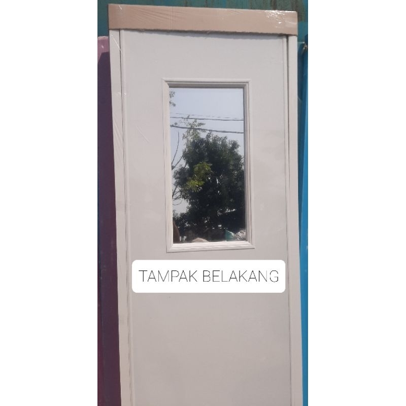 PINTU KAMAR MANDI PVC Premium Motif Kaca Kotak