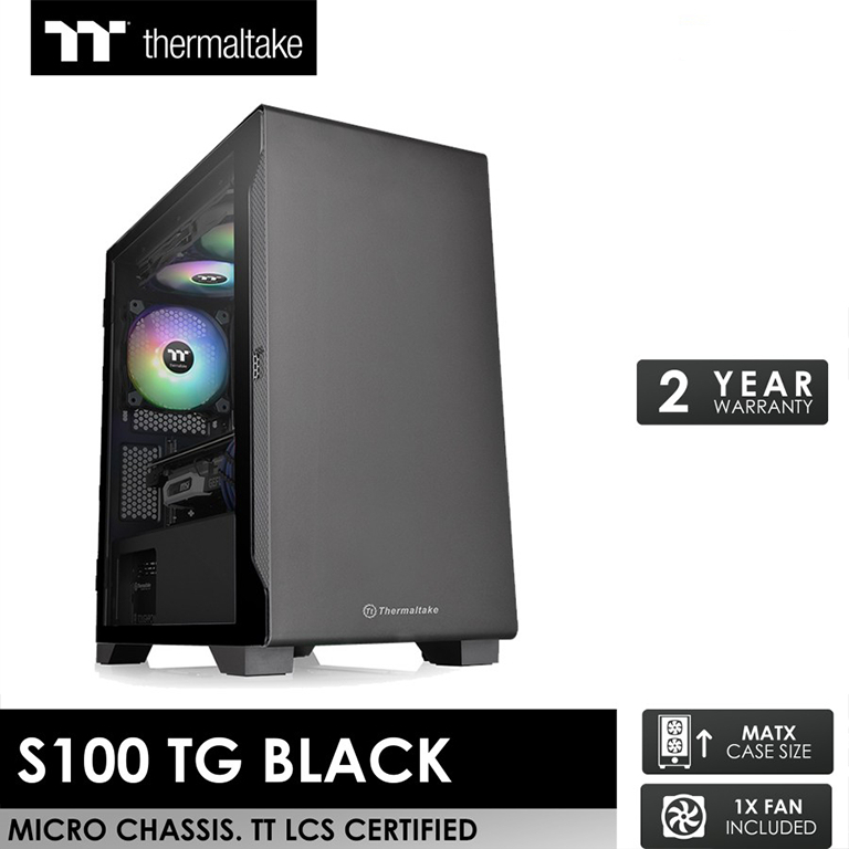 Casing Thermaltake Case S100 TG Black - Micro ATX
