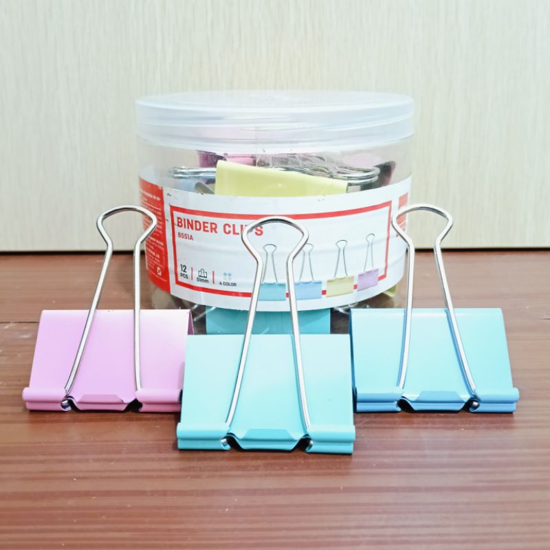 

BINDER CLIPS DELI 8551A / PENJEPIT KERTAS BESAR WARNA WARNI
