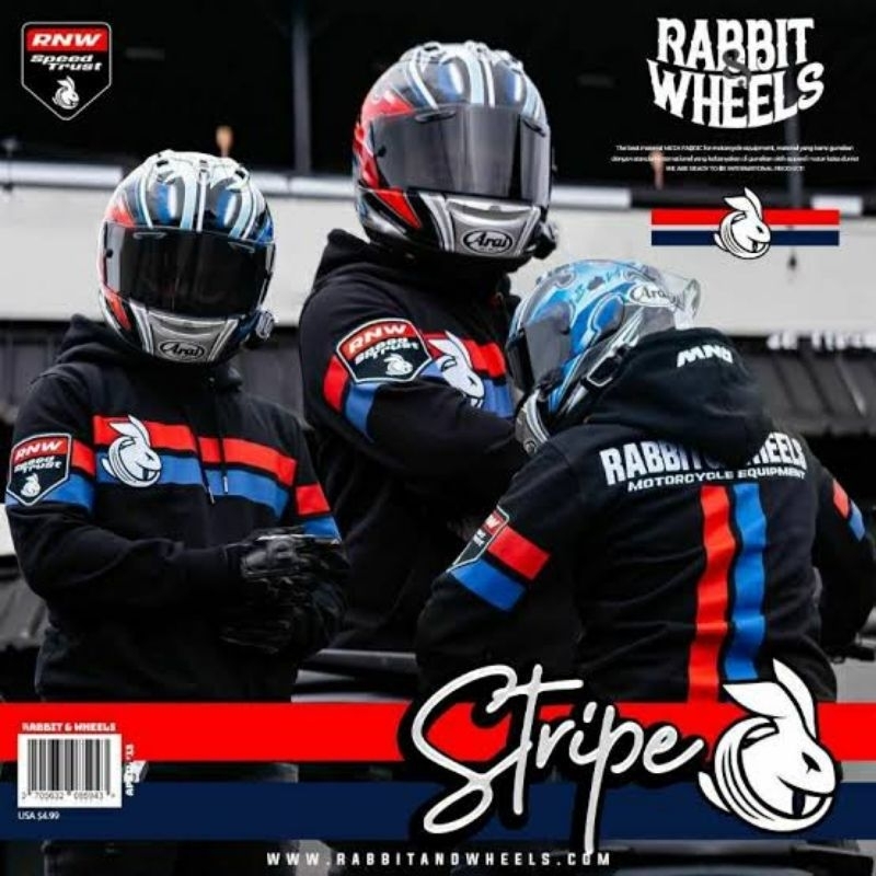 rabbit and wheels hoddie stripe