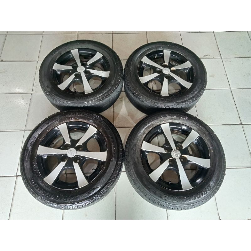 Velg Bekas Ayla Ring 14+ban lebar 5 pcd 4x100 cocok di agya sigra karimun calya sigra ignis