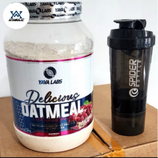 YAVA LABS DELICIOUS OATMEAL 3KG 6.6 LBS 50 SEVINGS WHEY PROTEIN - RASPBERRY