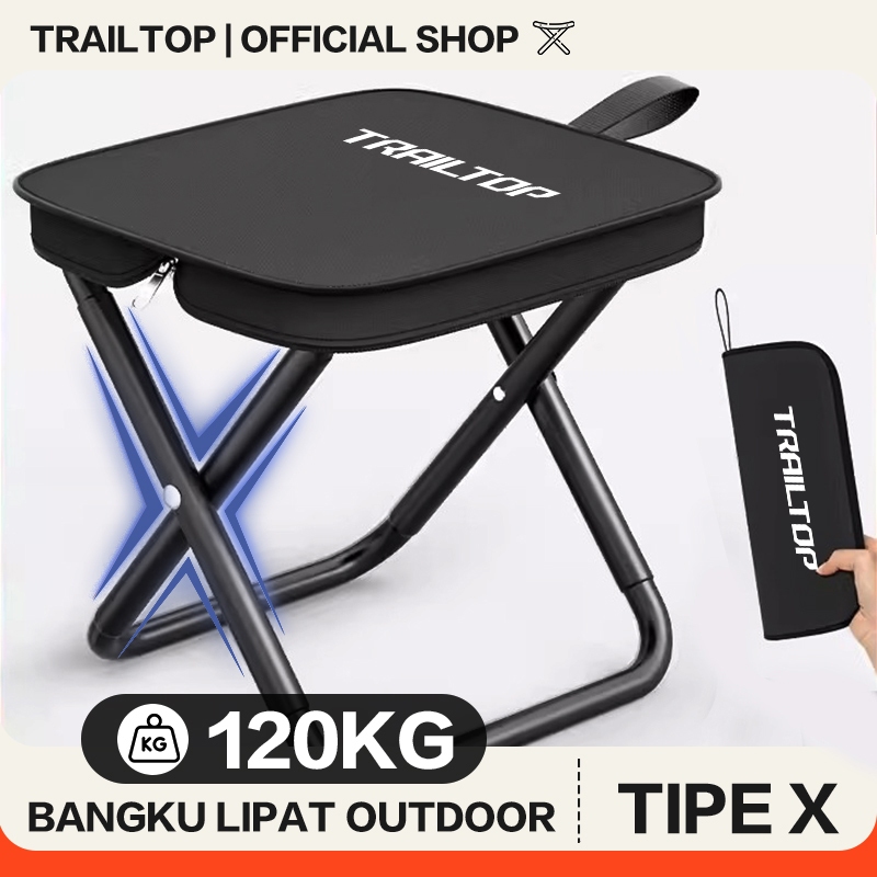 TrailTop Kursi Lipat Penuh Upgrade Kursi Lipat Kecil Dan Portable Bangku Lipat Beban 120kg